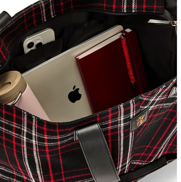VS VICTORIA'S SECRET Plaid Tote Bag NEW CYBER MONDAY MSRP $50 - Picture 2 of 6